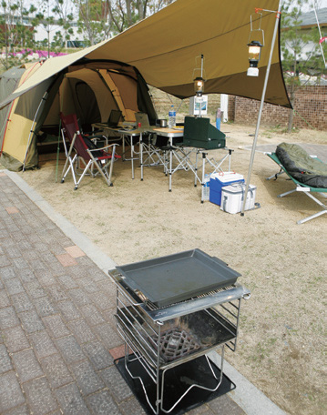 캠핑장배치-헥사타프+텐트