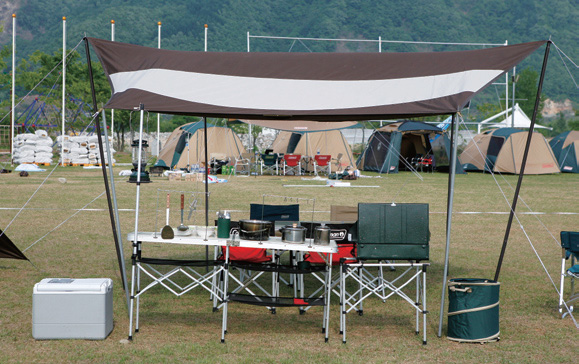 캠핑장 배치(사각타프+텐트)