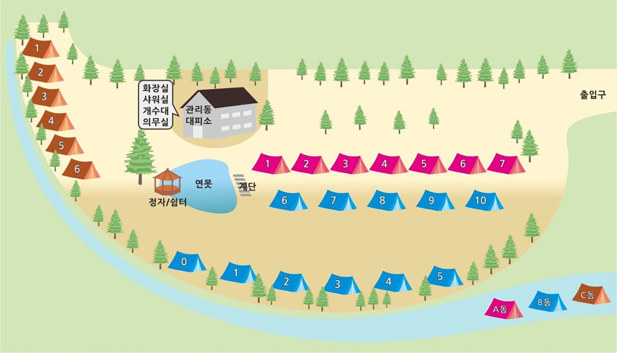 안전 및 시설배치도입니다