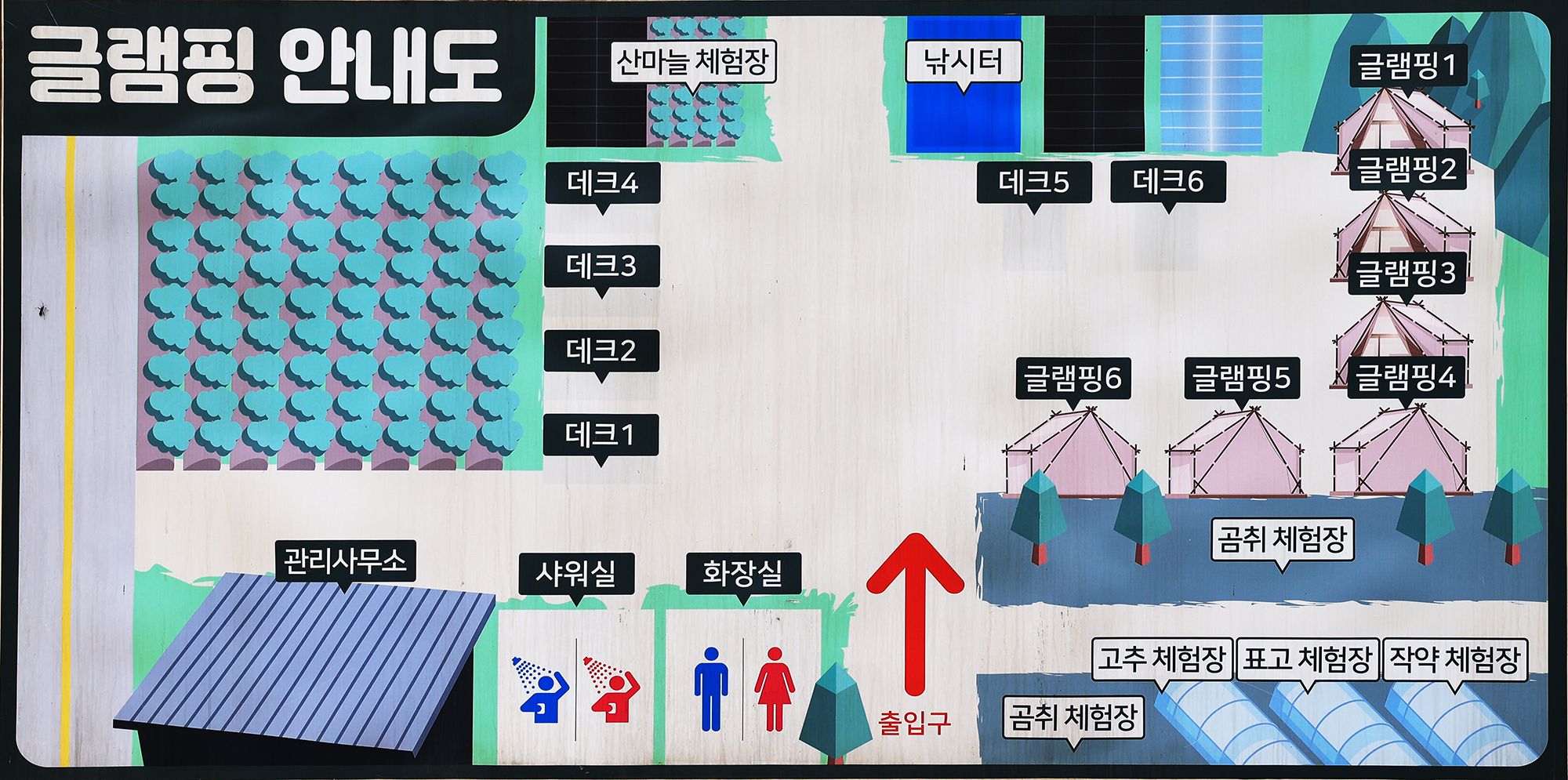 안전 및 시설배치도입니다