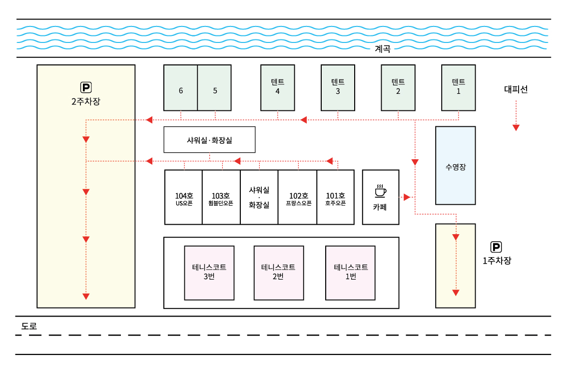 안전 및 시설배치도입니다