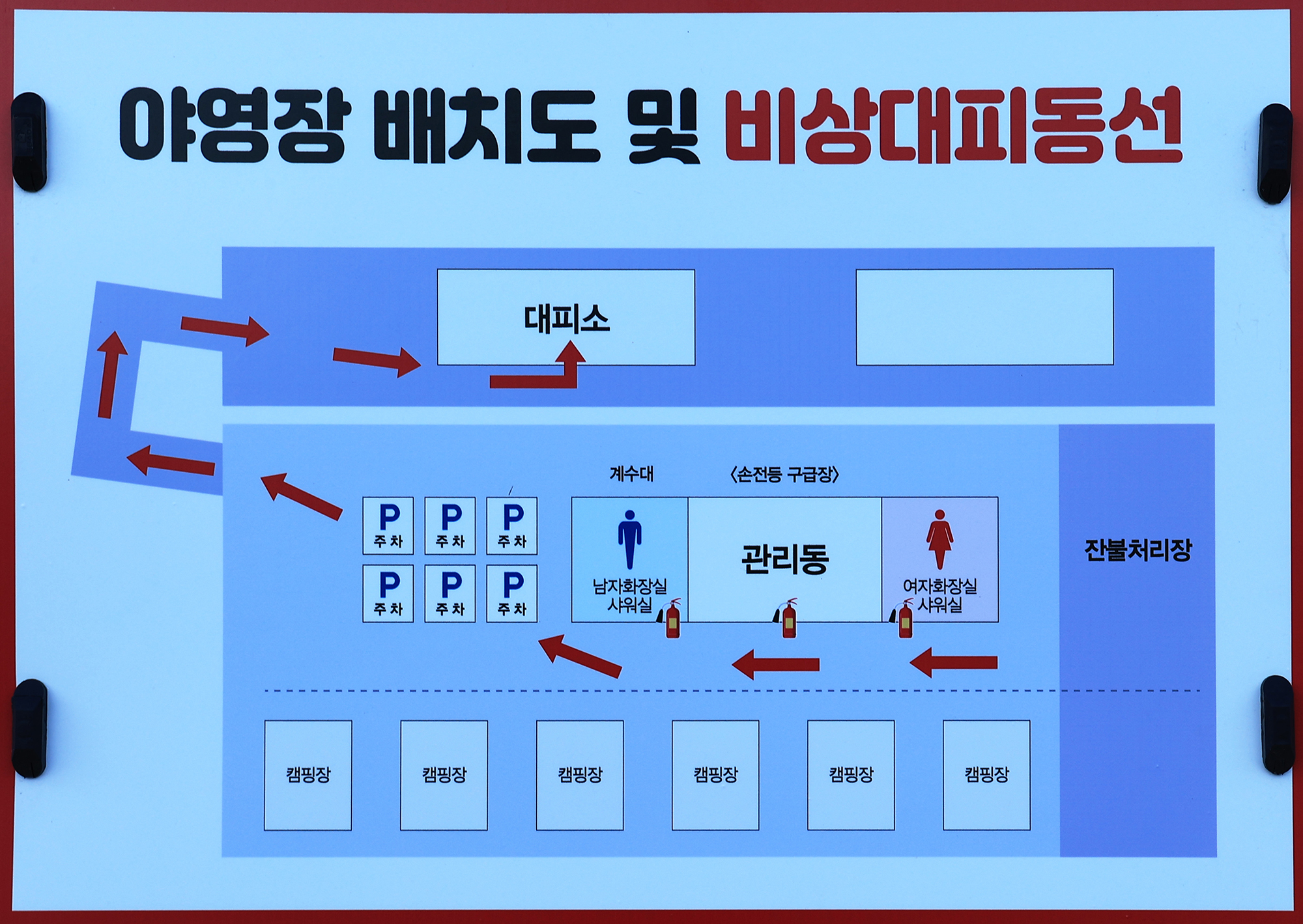 안전 및 시설배치도입니다