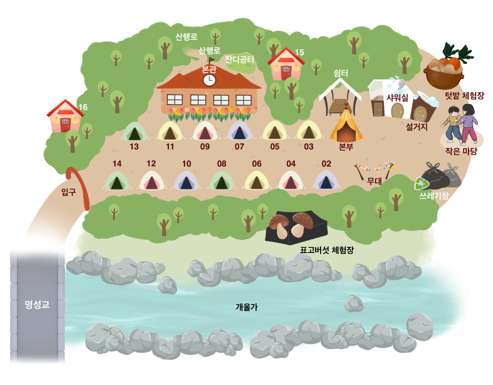 안전 및 시설배치도입니다