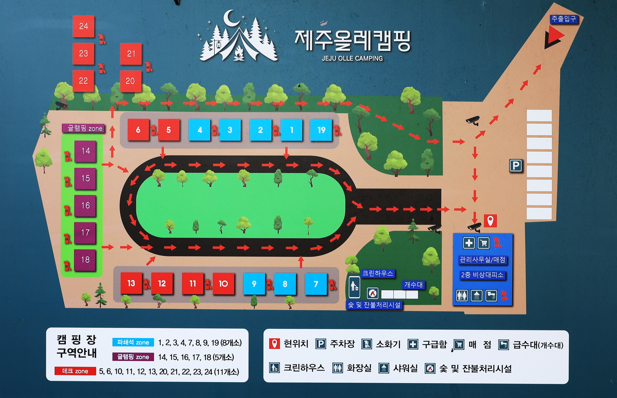 안전 및 시설배치도입니다