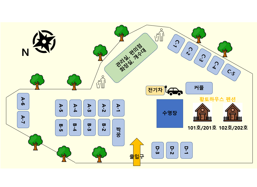 황토하우스 캠핑장