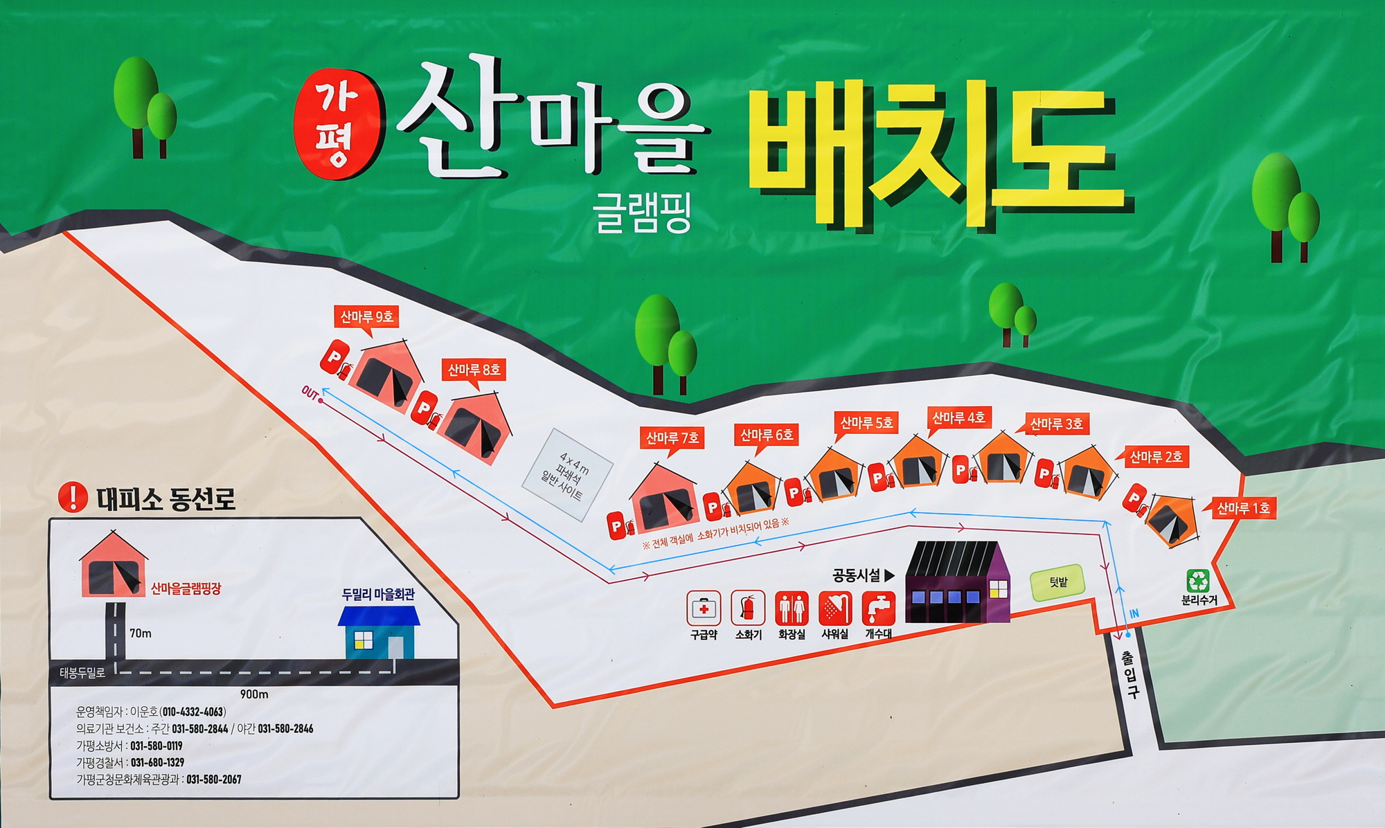 안전 및 시설배치도입니다