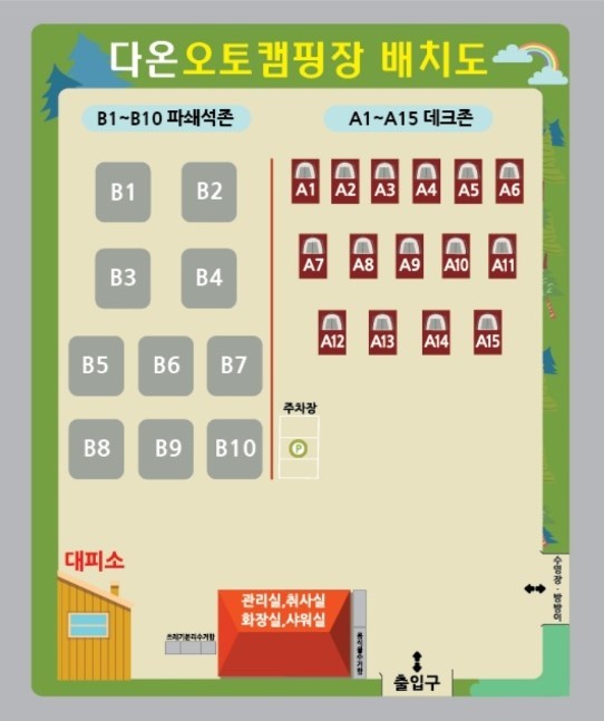 안전 및 시설배치도입니다