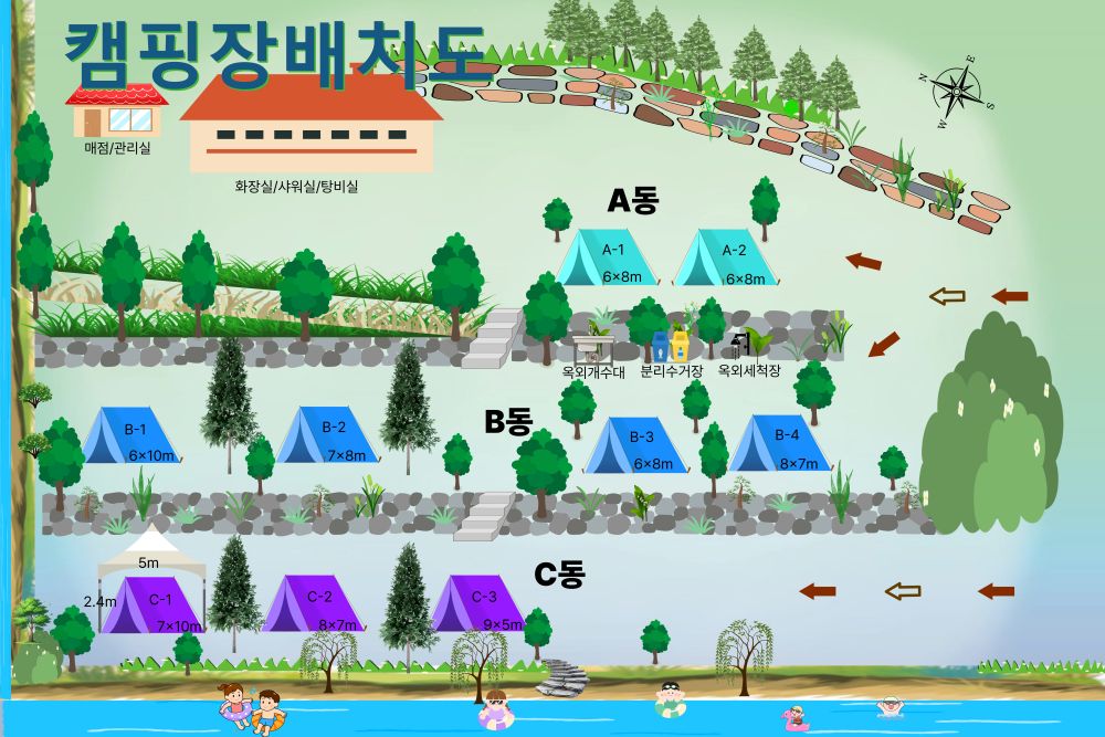 안전 및 시설배치도입니다