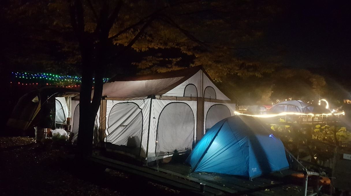 배나무꽃 캠핑장