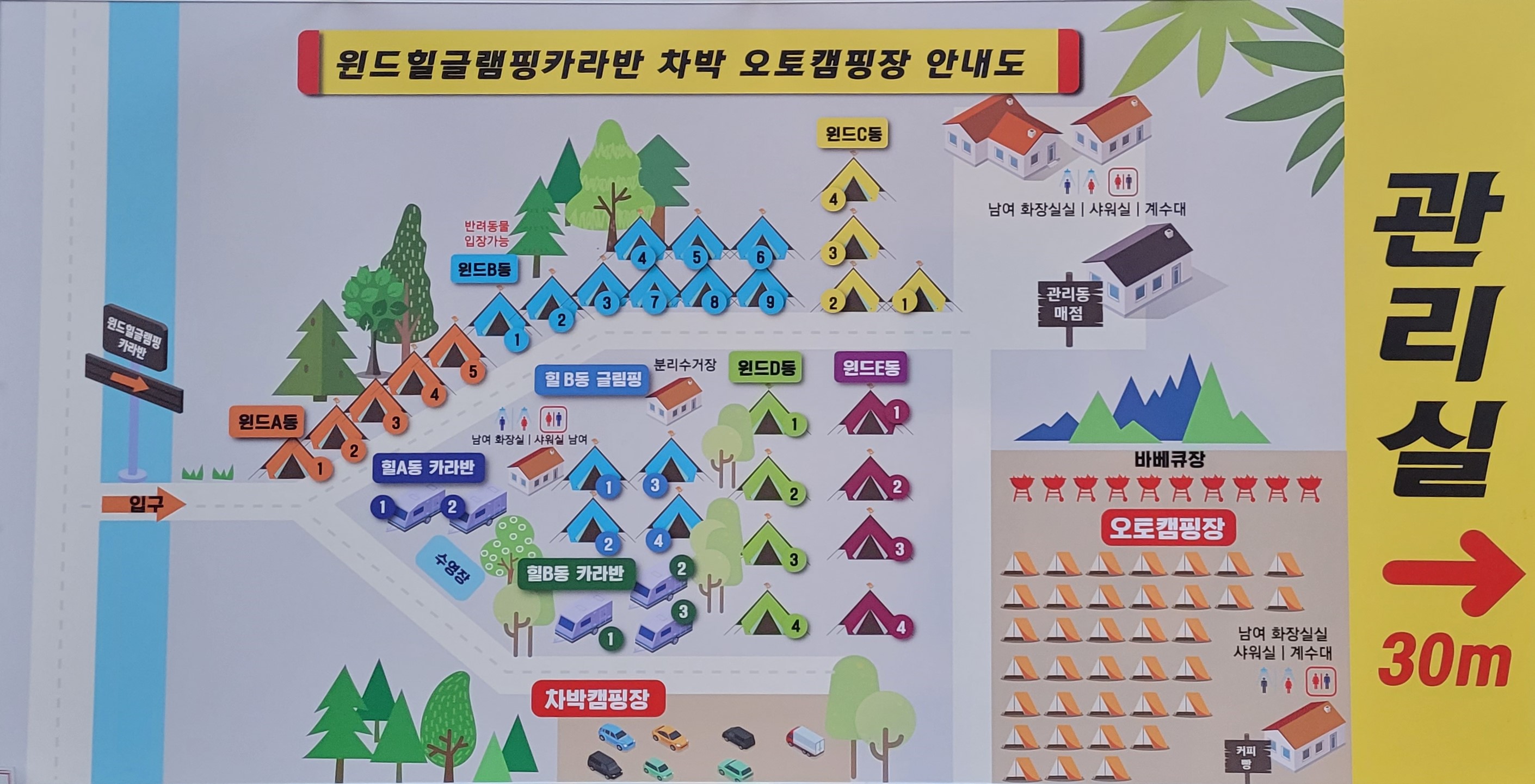 안전 및 시설배치도입니다