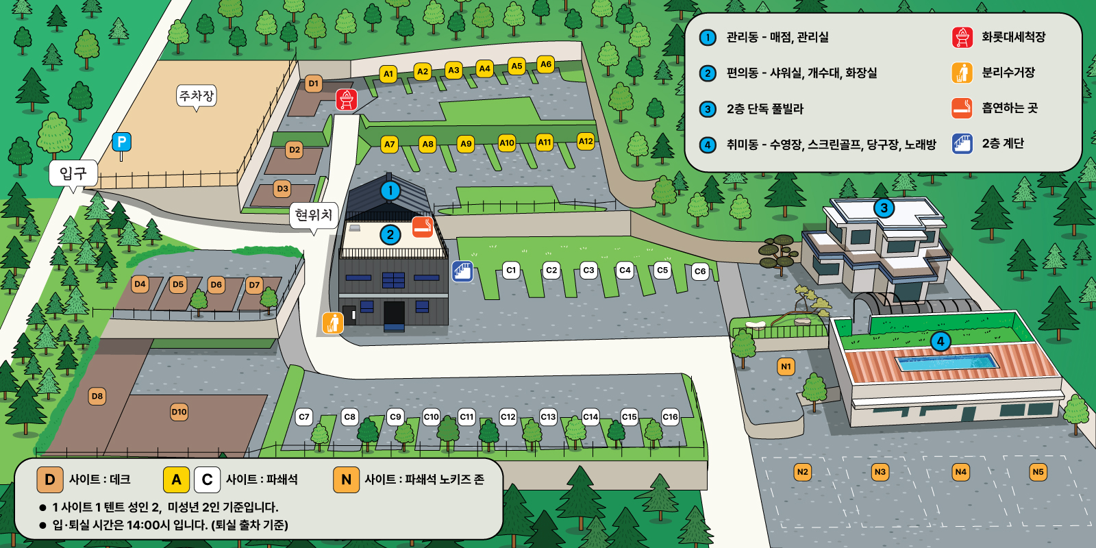 안전 및 시설배치도입니다