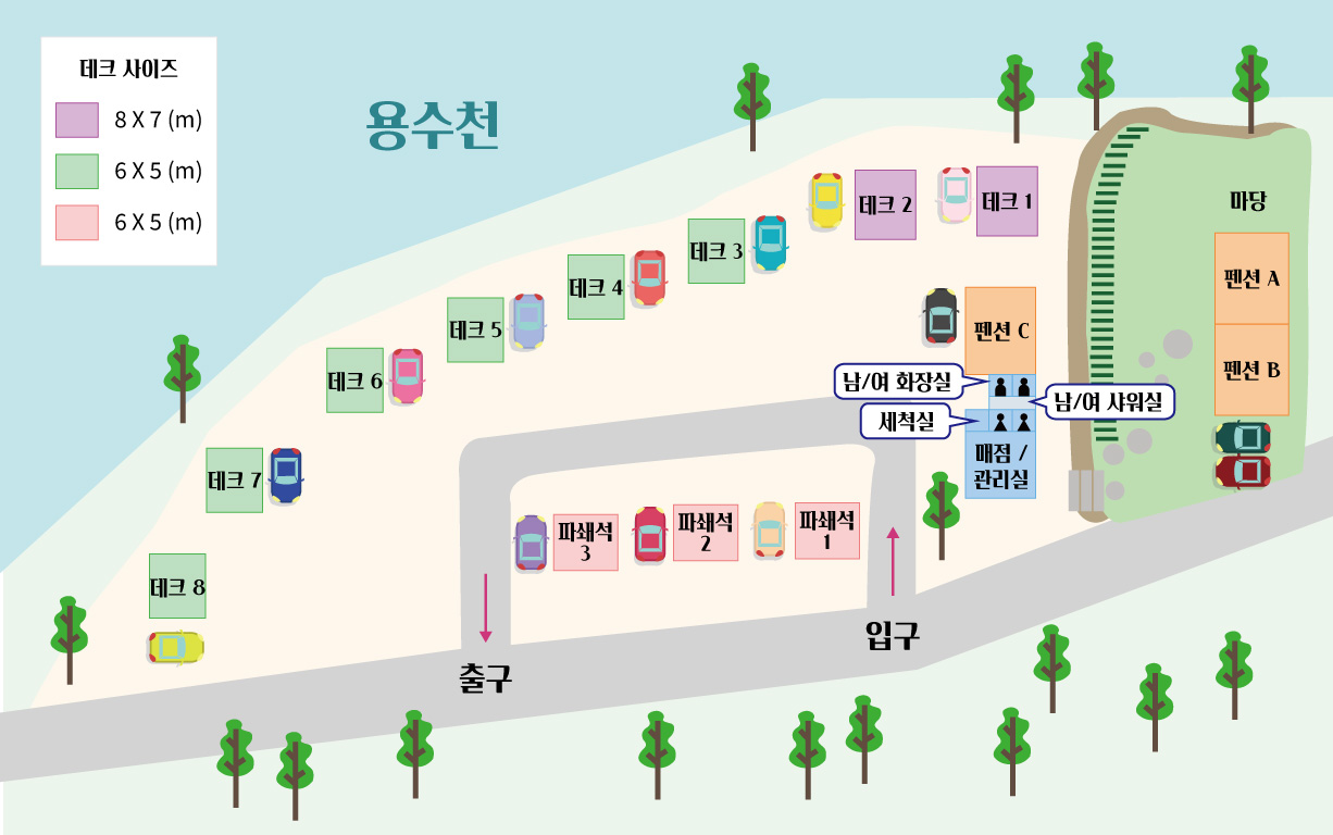 안전 및 시설배치도입니다