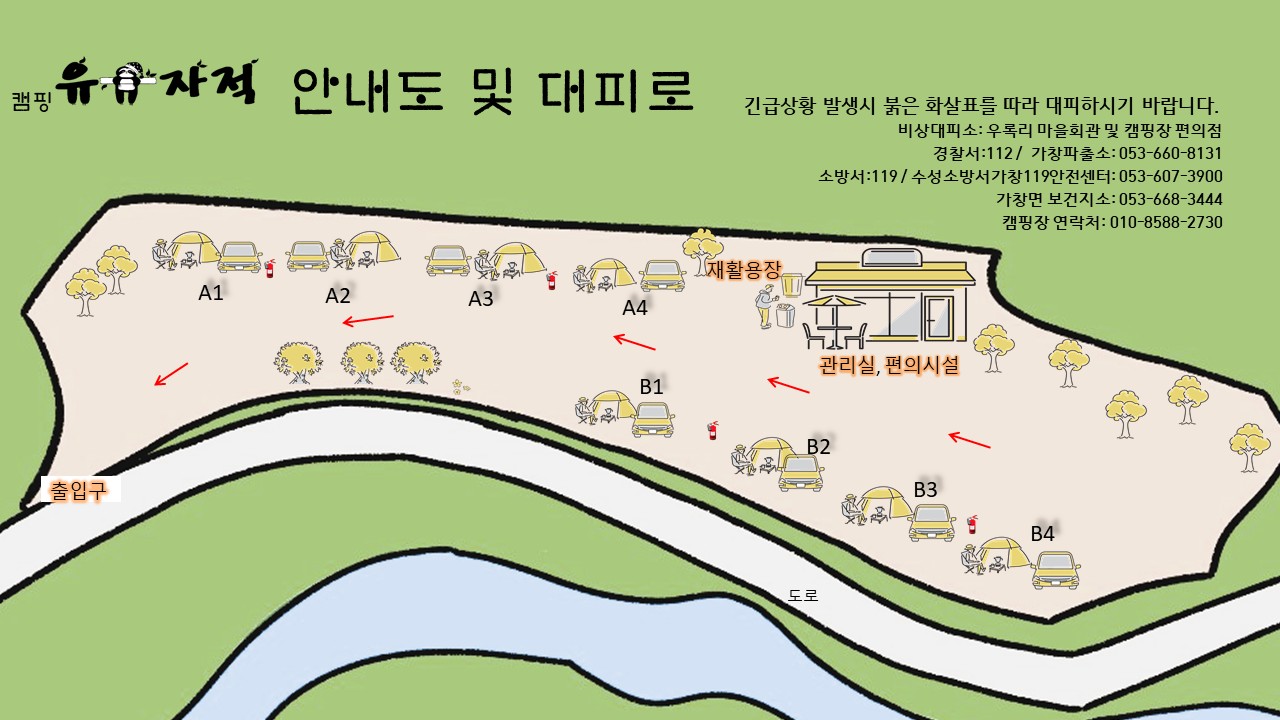 안전 및 시설배치도입니다