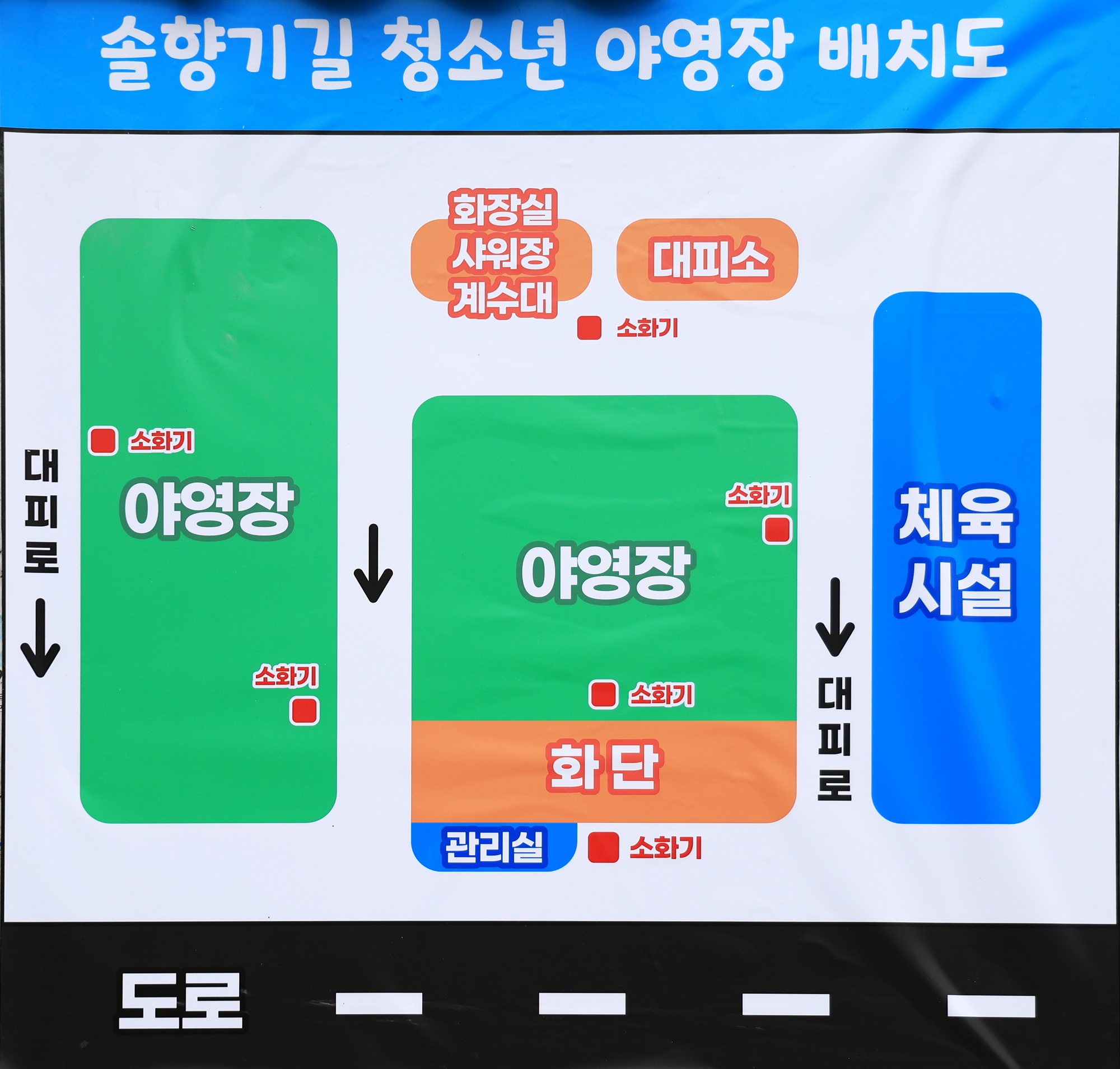 안전 및 시설배치도입니다