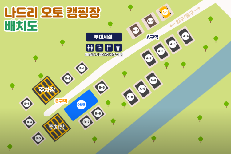 안전 및 시설배치도입니다