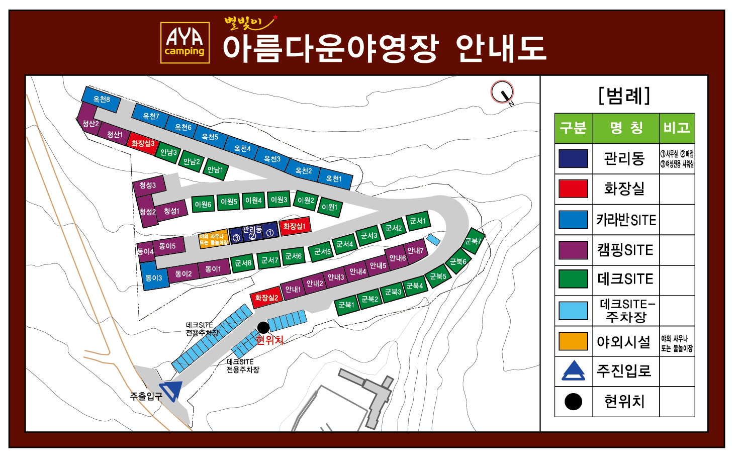 안전 및 시설배치도입니다