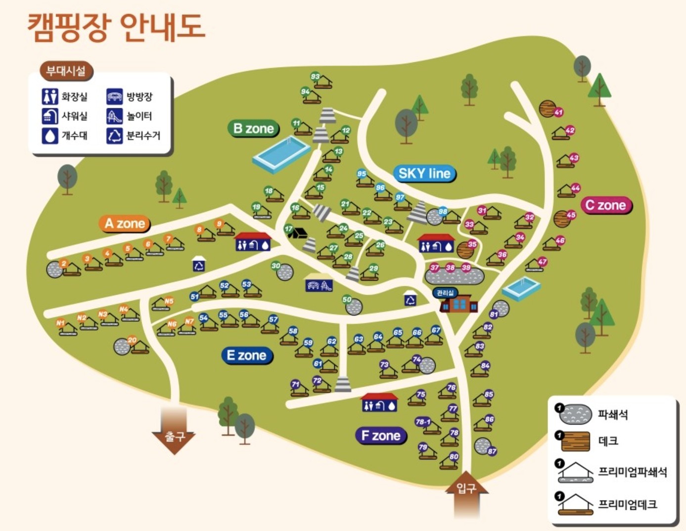 안전 및 시설배치도입니다