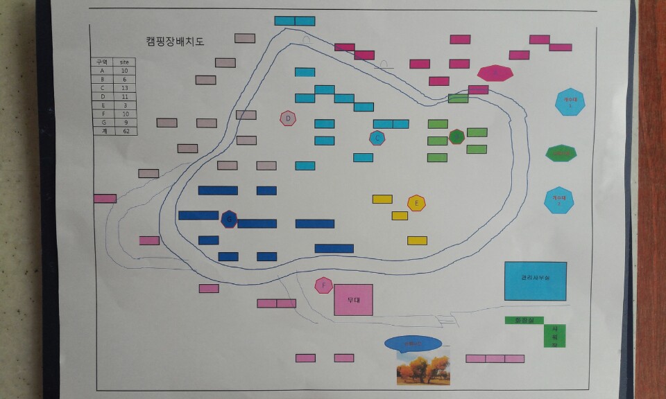 안전 및 시설배치도입니다