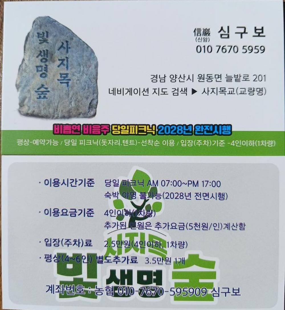 빛 생명 숲 사지목