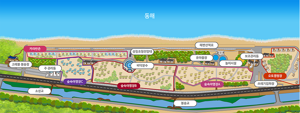 영덕 고래불 국민 야영장