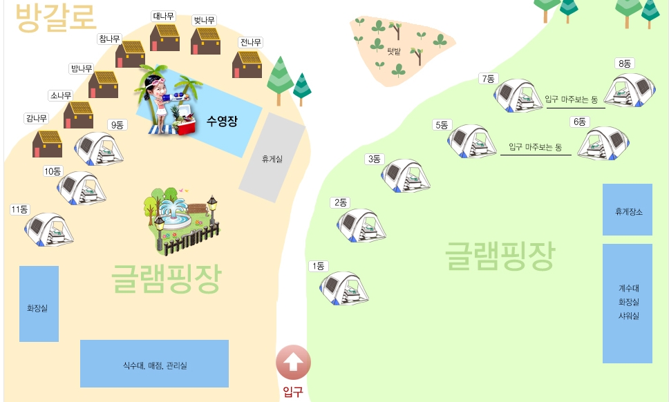 안전 및 시설배치도입니다