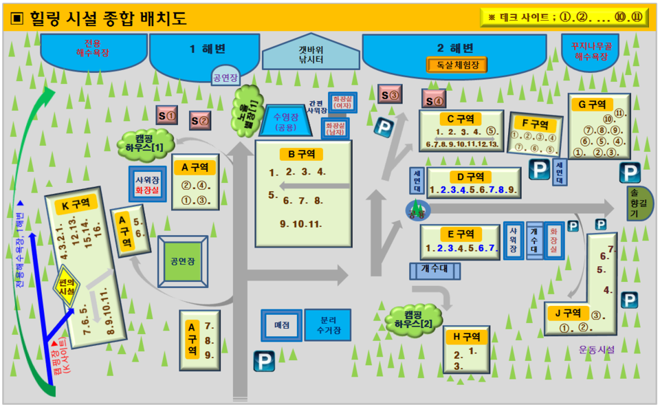 안전 및 시설배치도입니다