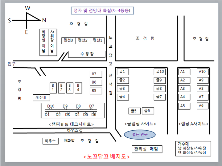 안전 및 시설배치도입니다