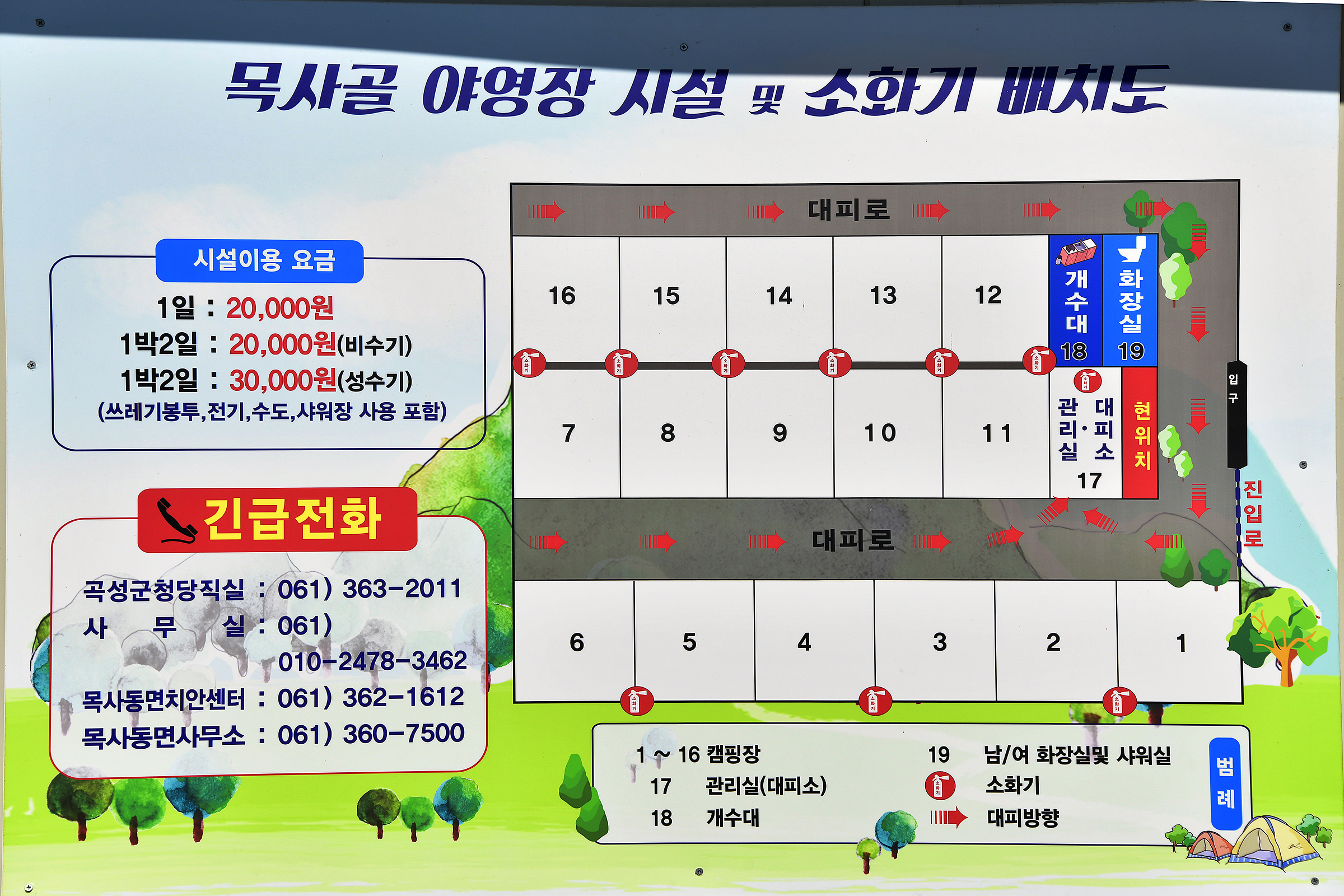 안전 및 시설배치도입니다