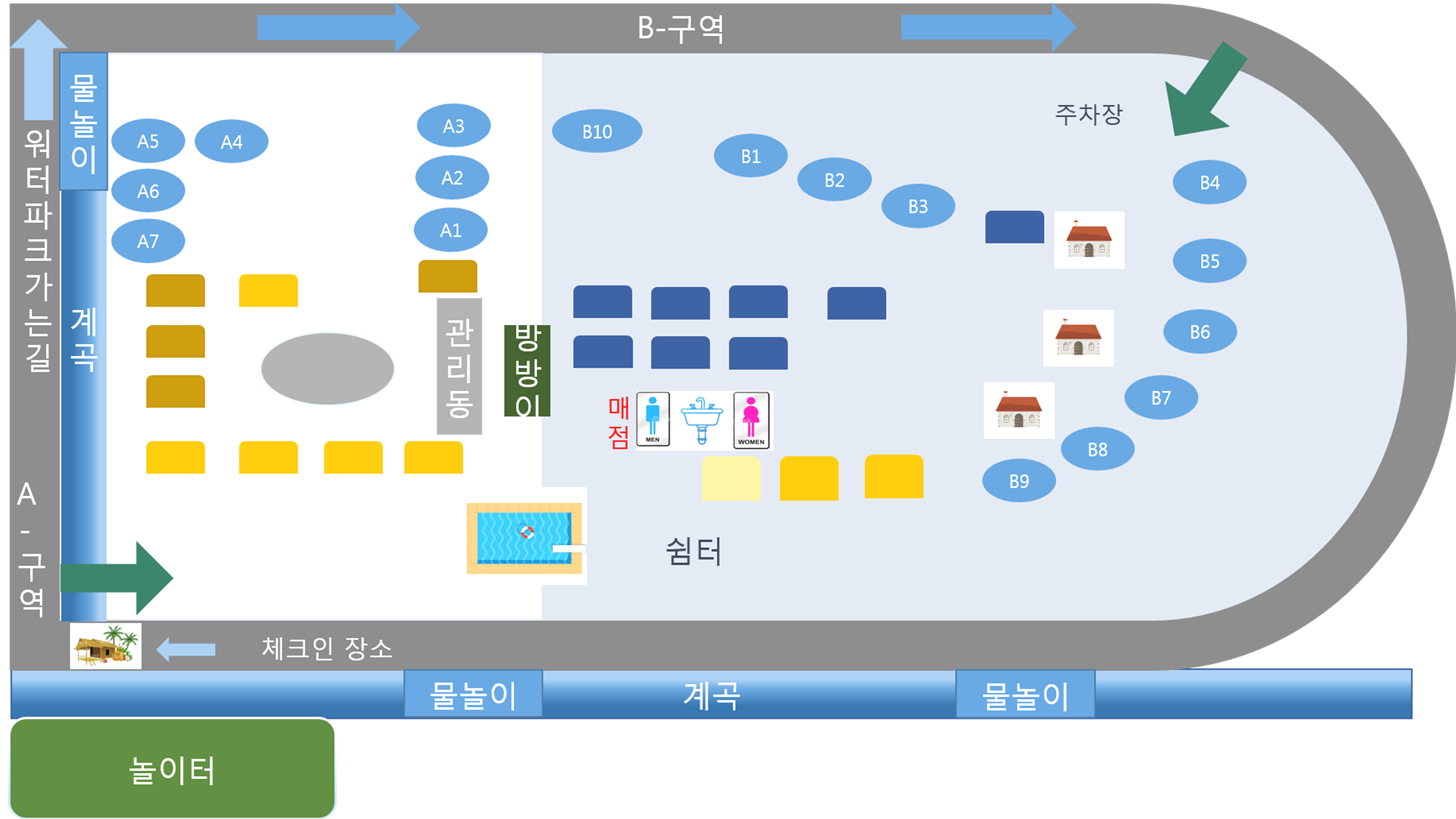 안전 및 시설배치도입니다