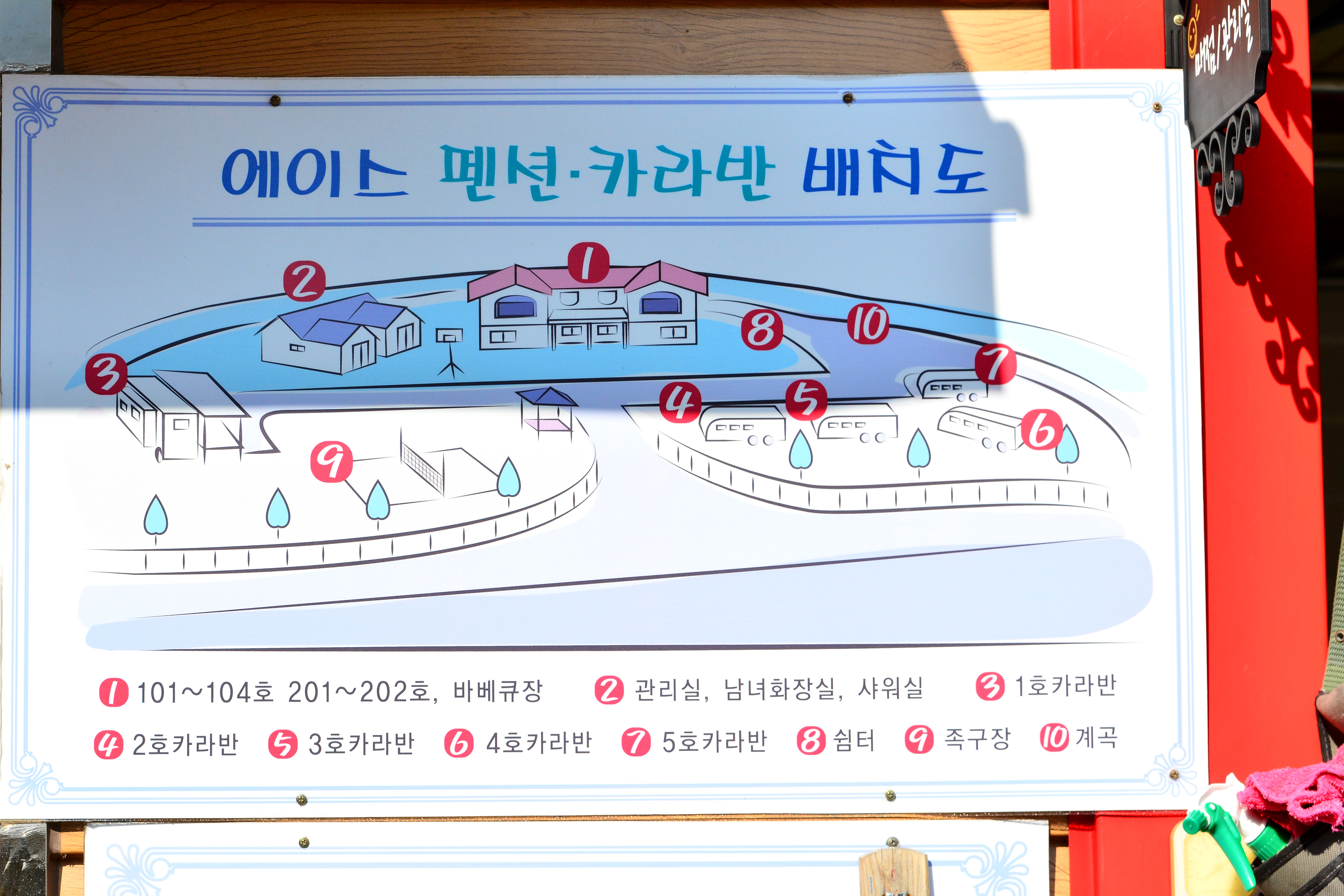 안전 및 시설배치도입니다