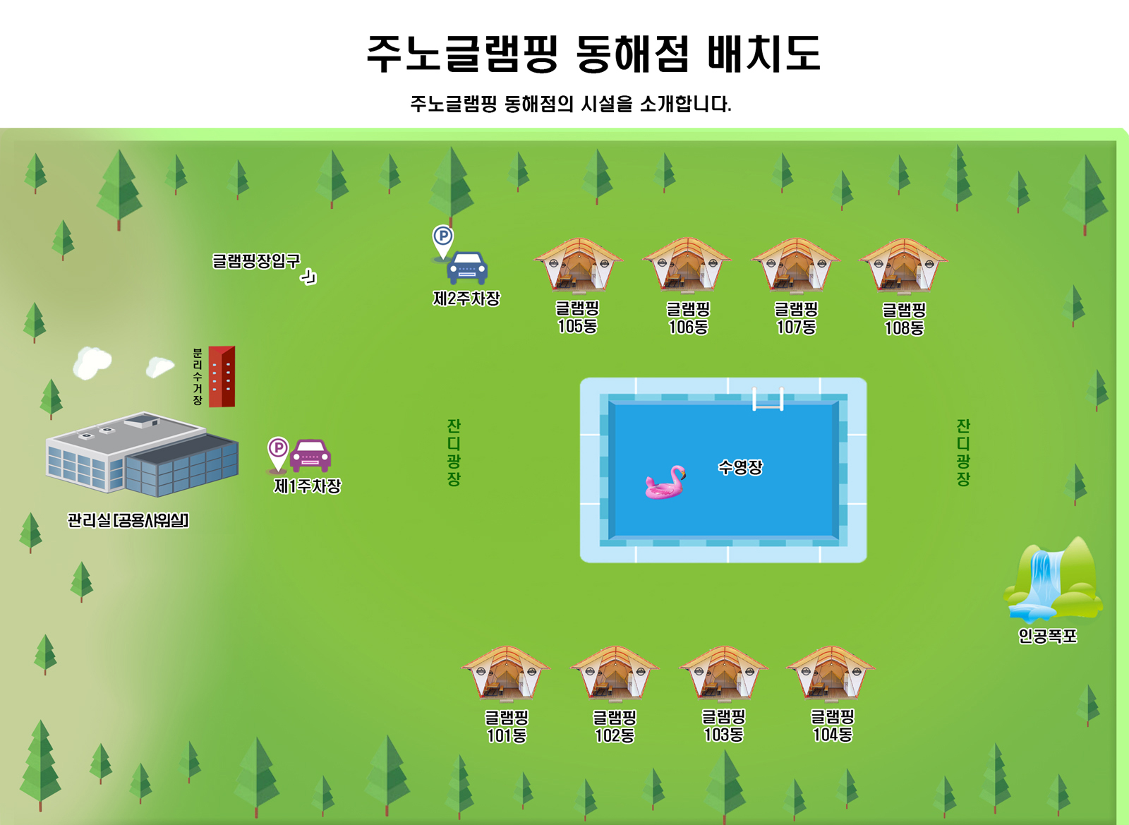 안전 및 시설배치도입니다