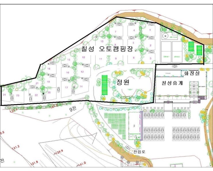 안전 및 시설배치도입니다