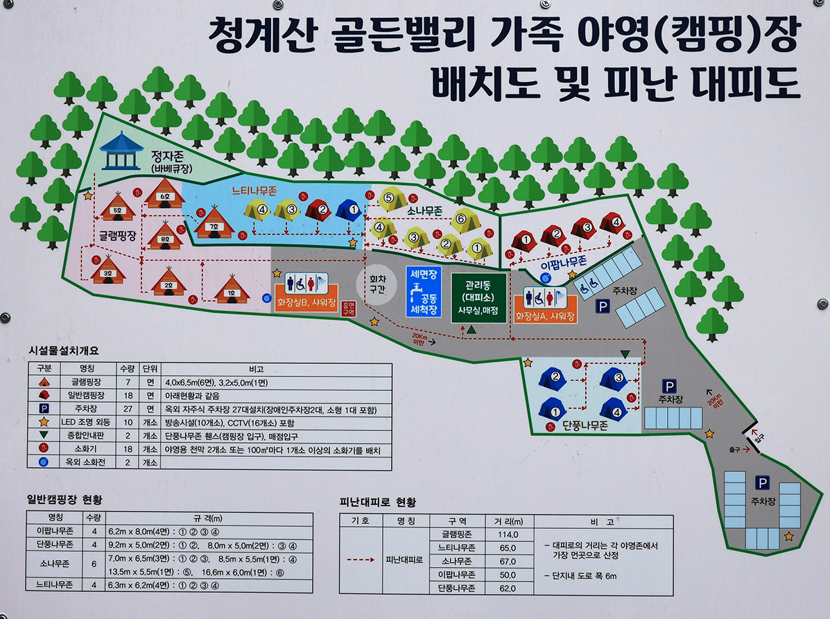 안전 및 시설배치도입니다